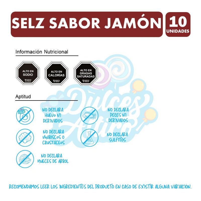 Selz Sabor Jamón - Especial Colación (pack De 10 Unidades)