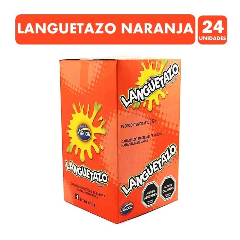 Langüetazo Naranja - Caramelos (caja Con 24 Unidades)
