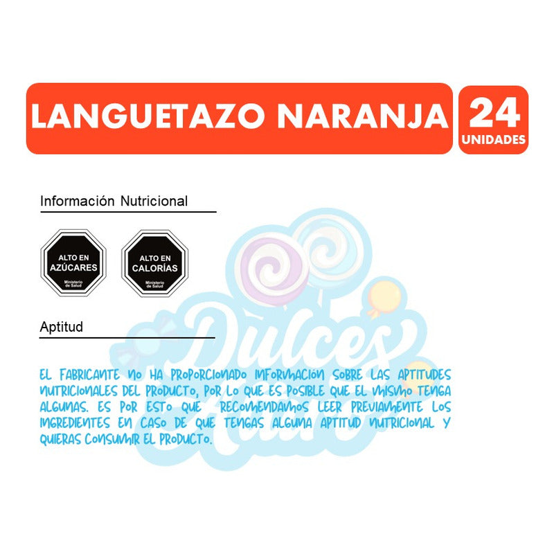 Langüetazo Naranja - Caramelos (caja Con 24 Unidades)