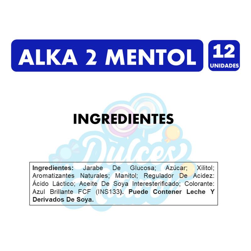 Alka 2 Caramelos Escoge Tu Sabor Menta Manzana Cereza (12 U)