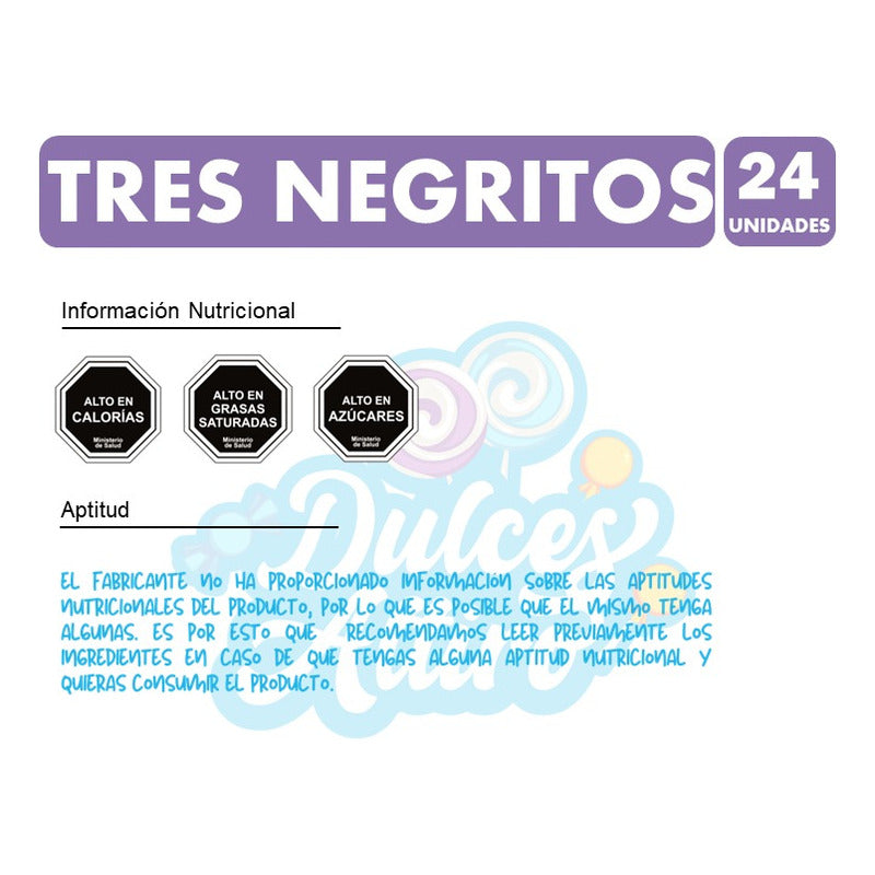 Tres Negritos Marca Ambrosoli (bolsa Con 24 Unidades)