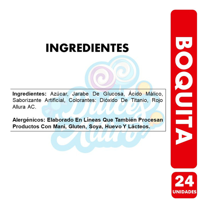 Paletas Boquita De Mabu - Caramelo Sabor Cereza (24unidades)