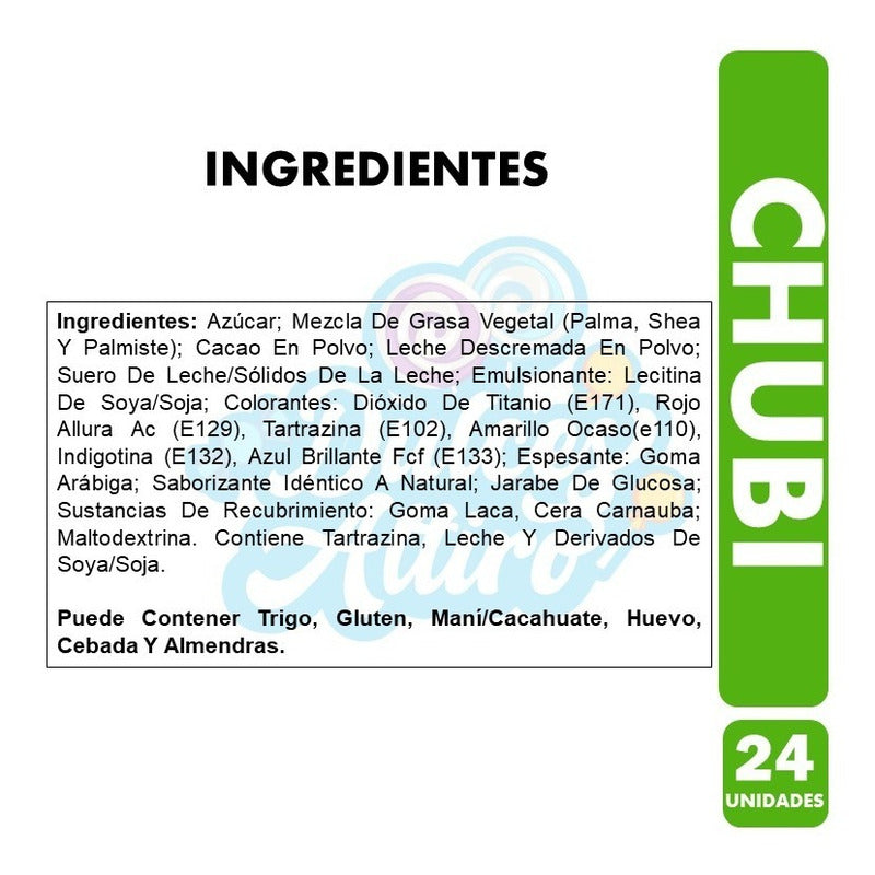 Chubi - Chocolate Confitado De Arcor (caja Con 24 Sobres)