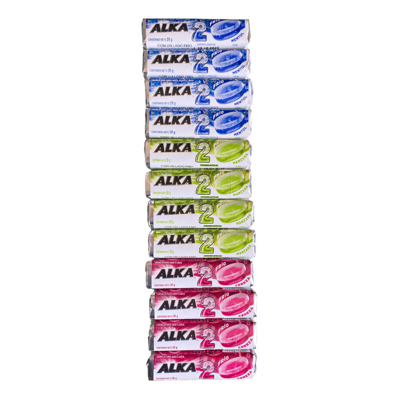 Alka 2 Caramelos Escoge Tu Sabor Menta Manzana Cereza (12 U)