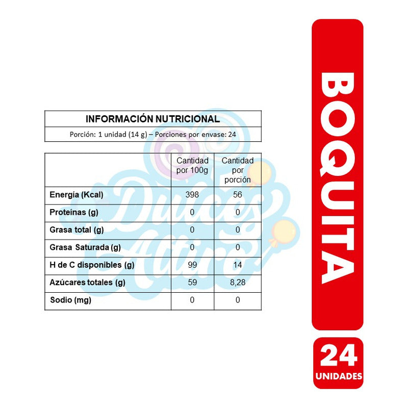 Paletas Boquita De Mabu - Caramelo Sabor Cereza (24unidades)