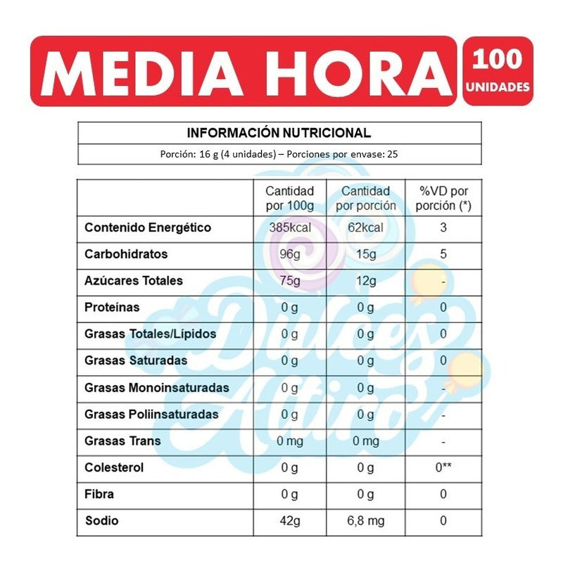 Media Hora - Caramelo De Arcor (bolsa Con 100 Unidades)