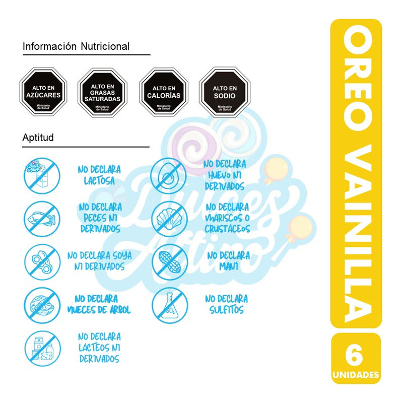 Oreo Vainilla - Especial Colación (pack Con 6 Unidades)