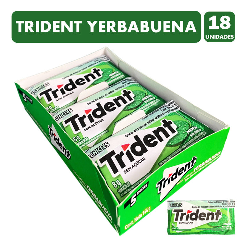 Chicle Trident Yerbabuena Display 18 Unidades