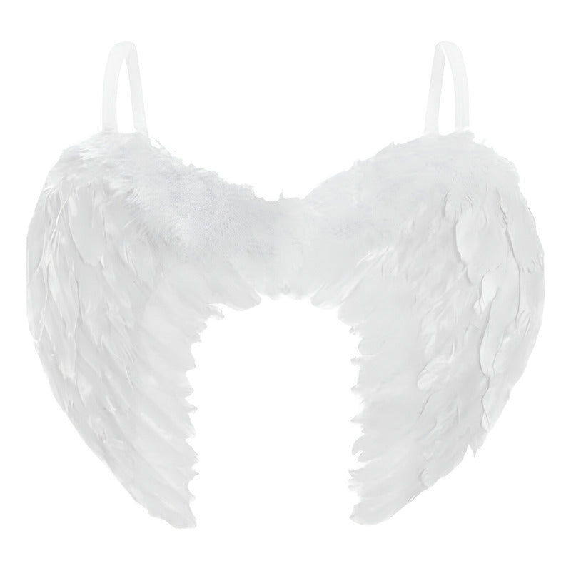 Alas De Ángel Plumas Blancas Especial Halloween Mujer 80x60 Blanco