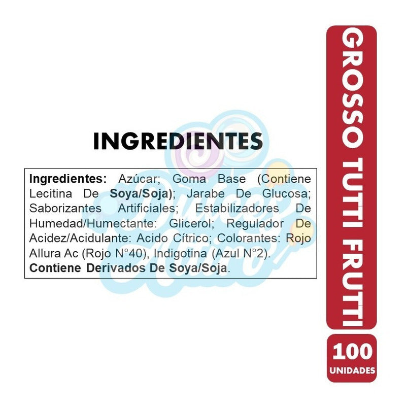 Grosso Sabor Tutti Frutti - Chicle Arcor (caja Con 100 Uni)
