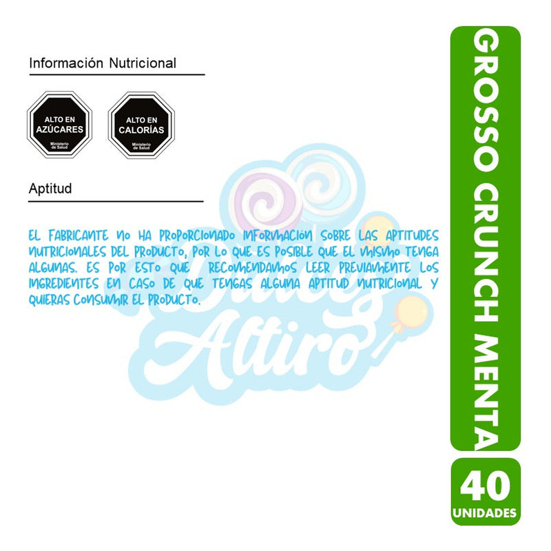 Grosso Crunch Menta - Chicle Arcor (caja Con 40 Uni)