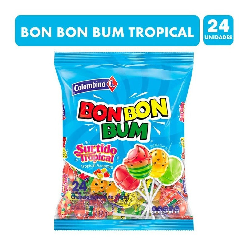 Coyac Bon Bon Bum Sabor Surtidos Tropical (bolsa Con 24 Un)