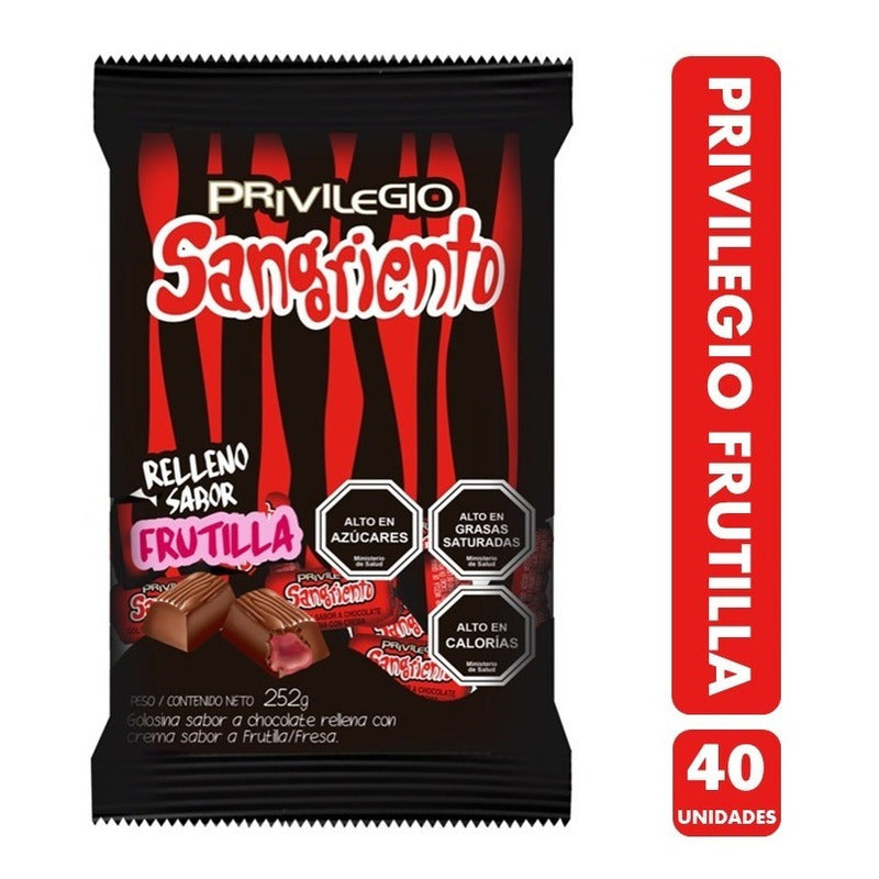 Bombones De Chocolate Privilegio, Sabor Frutilla - (40 Uni).