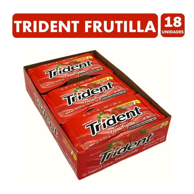 Chicle Trident Fresa Display 18 Unidades