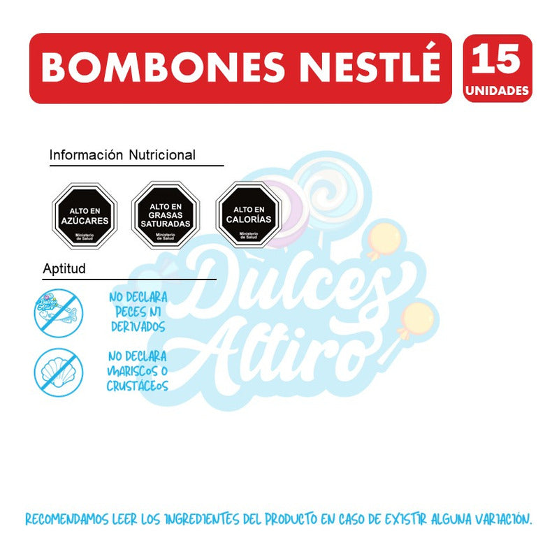 Bombones De Chocolate Surtidos, De Nestlé - Caja Con 15 Uni.