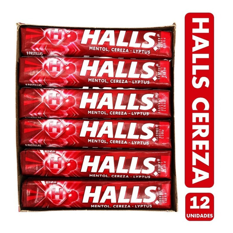 Caramelo Halls Cereza (caja Con 12 Unidades)
