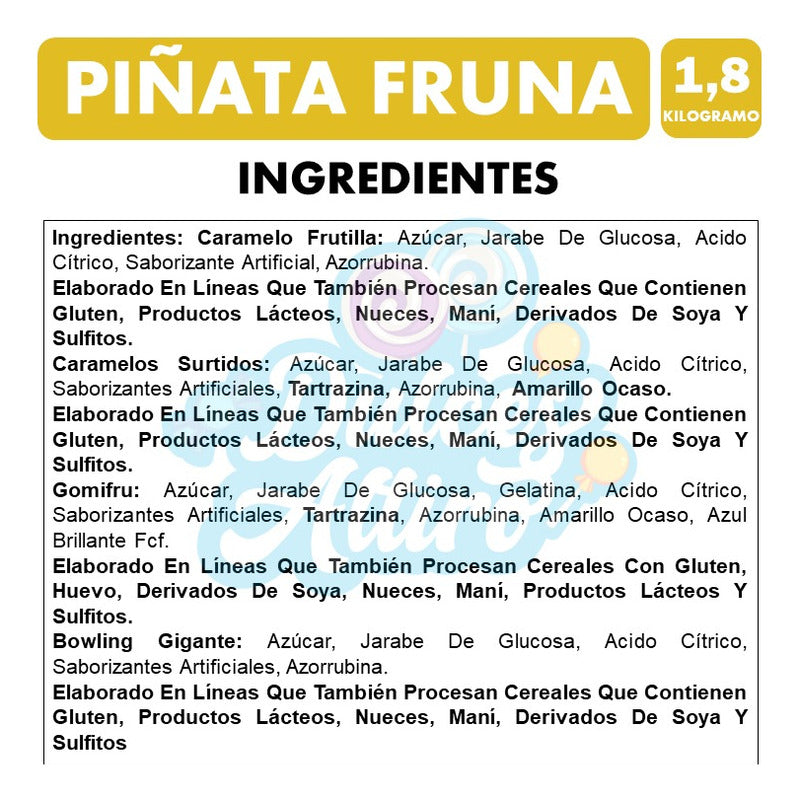 Piñata Cumpleaños Con Surtido De Caramelos (1,8kg De Dulces)