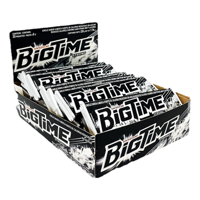 Bigtime Negro Chicle Strong - Pack De 3 Cajas De 20 Un C/u