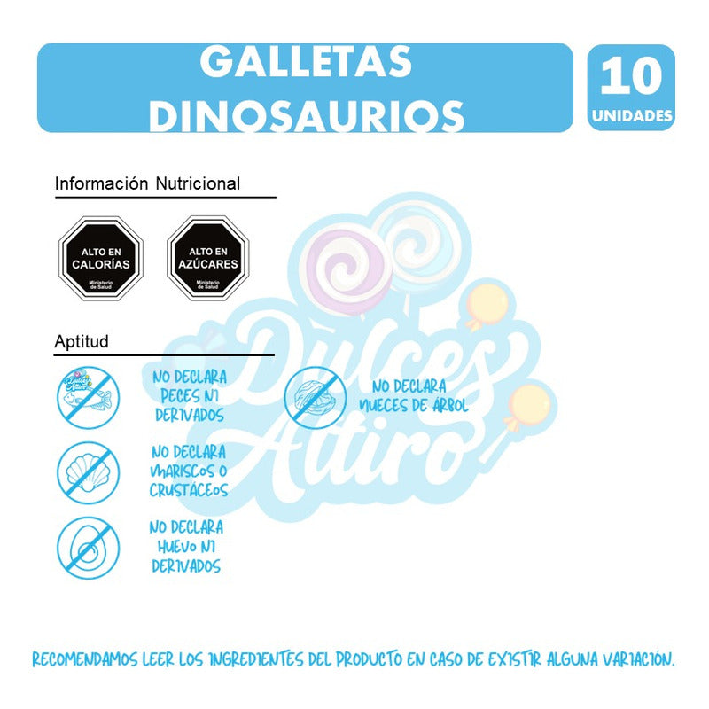 Galletas Dinosaurios De Arcor Para Colación (pack Con 10u)