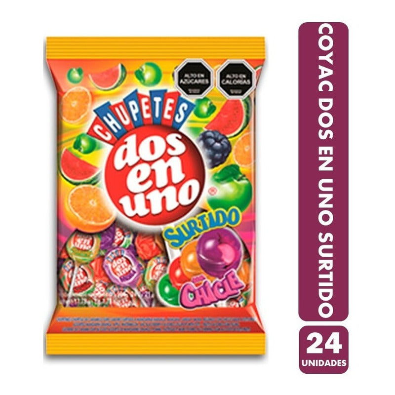 Coyac Dos En Uno Surtido Con Chicle (bolsa De 24 Uni)