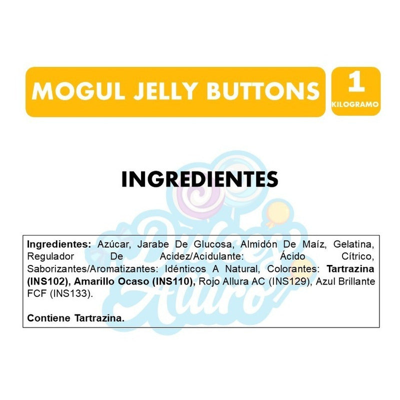 Jelly Buttons - Gomitas Sabores Frutales (bolsa Con 1 Kg)