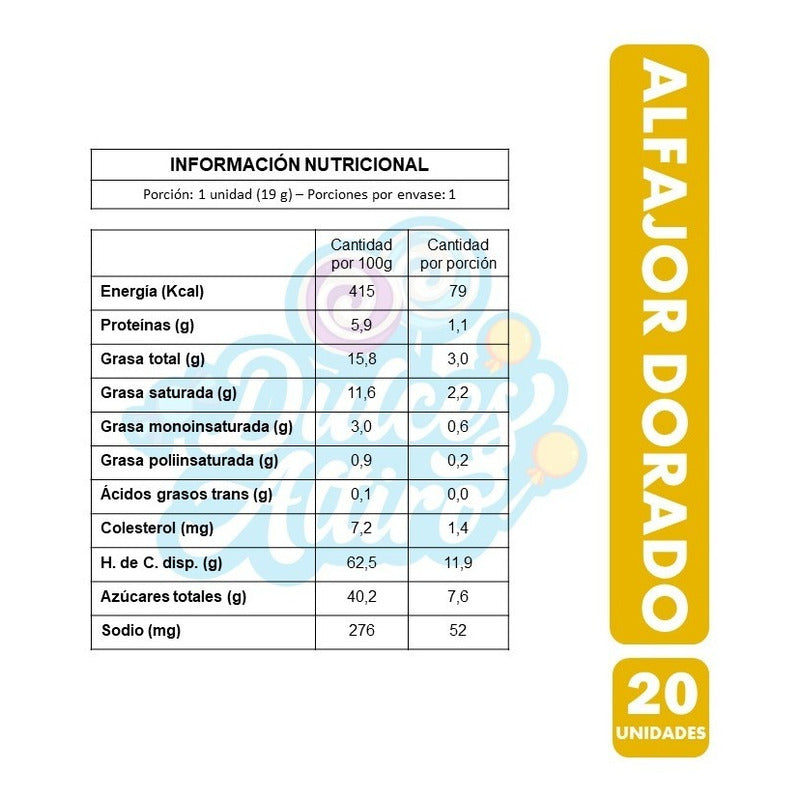 Alfajor Dorado (bolsa Con 20 Unidades)