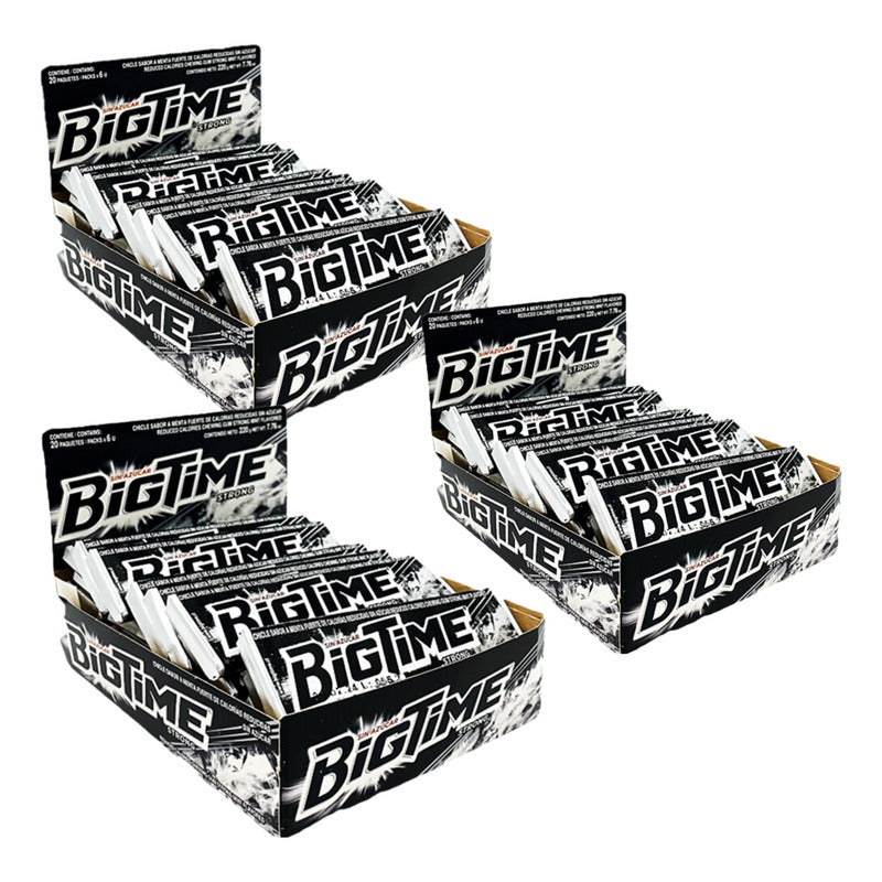 Bigtime Negro Chicle Strong - Pack De 3 Cajas De 20 Un C/u