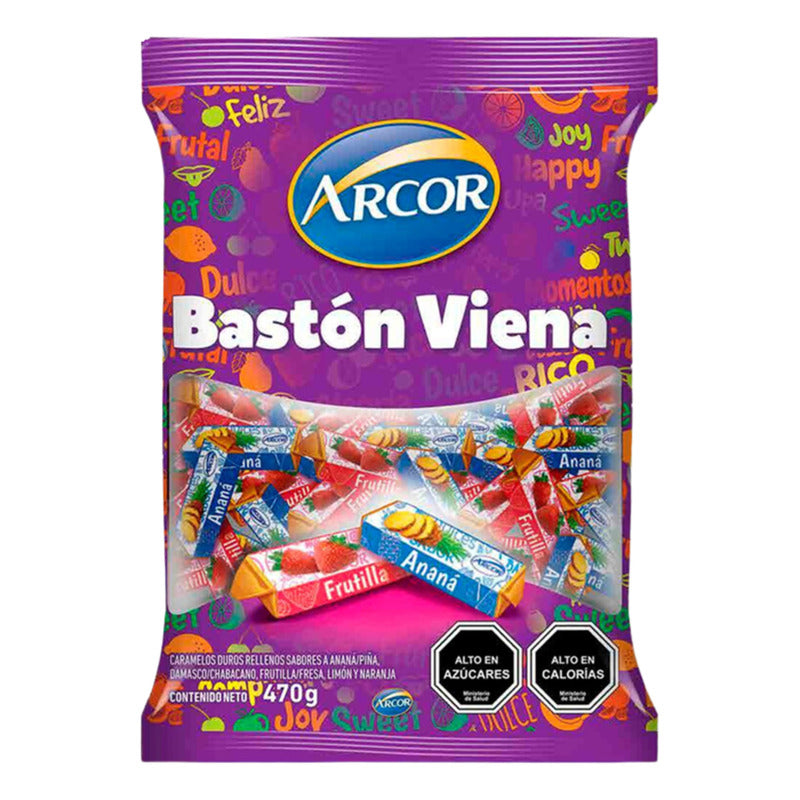 Baston Viena - Caramelo Clásico - Pack De 3 Bolsas De 66un