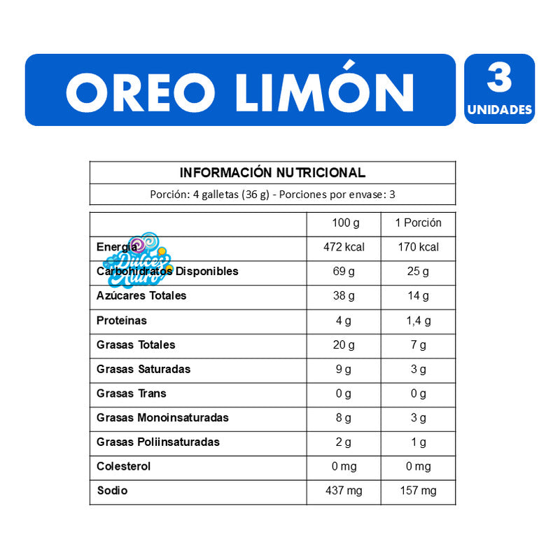 Galleta Oreo De Limón - Edición Limitada (pack 3 Unidades)