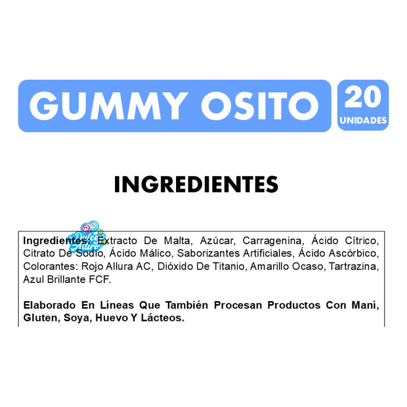 Gomitas En Forma De Ositos Sabores Frutales De Mabú (20 Uni)