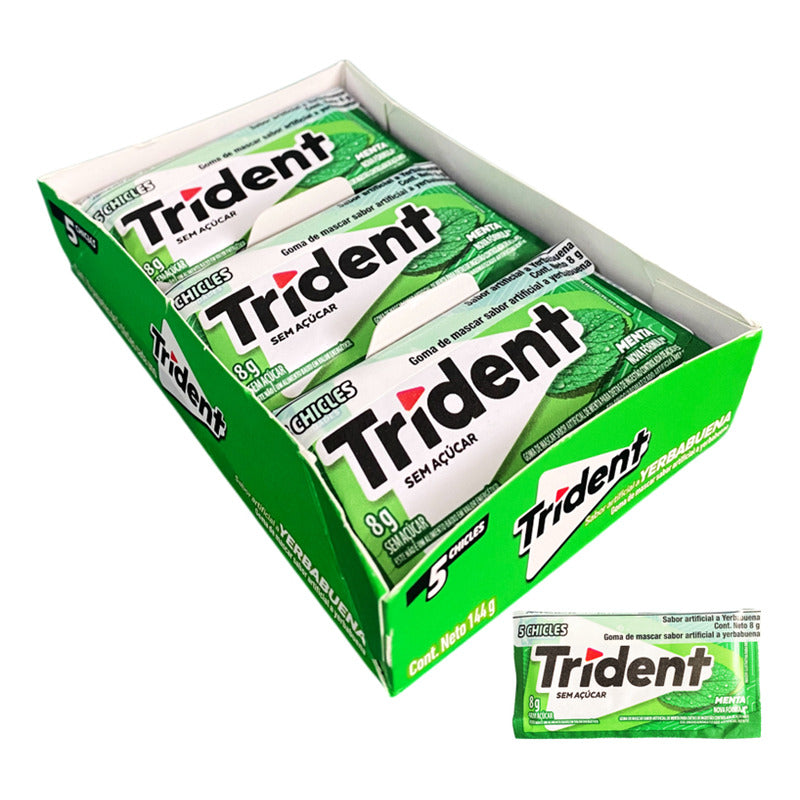 Chicle Trident Yerbabuena Display 18 Unidades