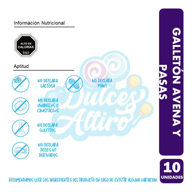 Galleton Avena Y Pasas Para Colación-nutrabien(pack Con 10u)