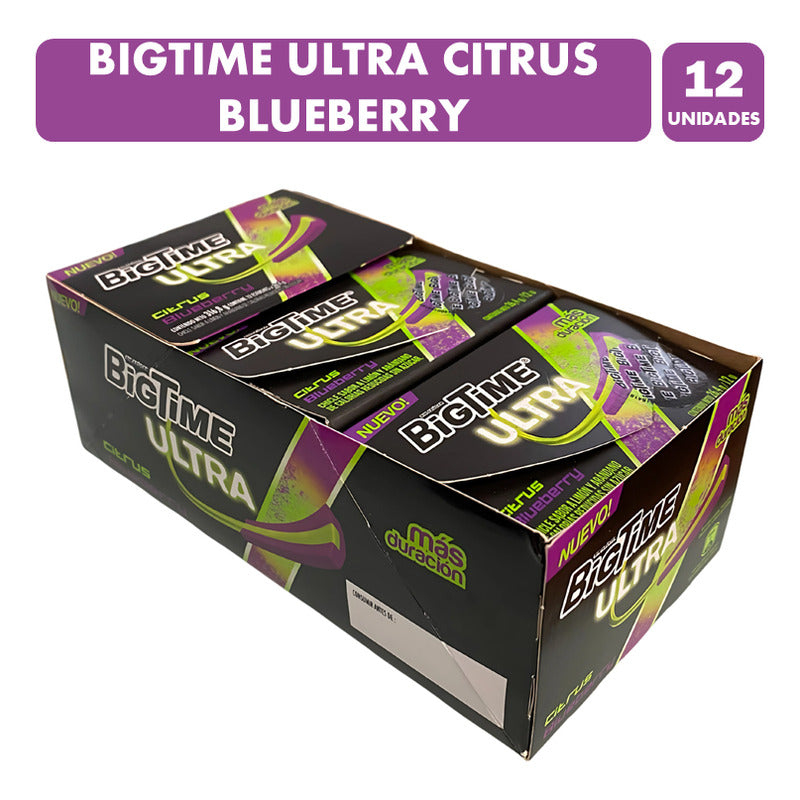 Chicle Bigtime Ultra Citrus Blueberry (display 12 Unidades)