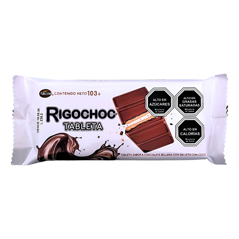 Rigochoc Chocolate Tableta Rellena Con Galleta Con Coco