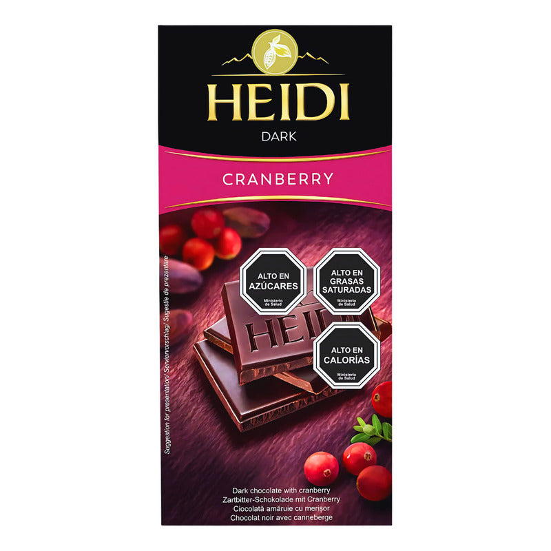 Chocolate Heidi Dark Sabor Cranberry - Vegano (barra De 80g