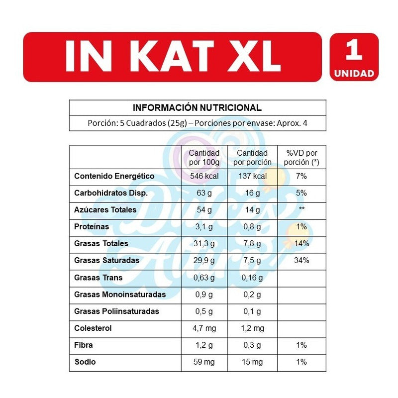 Barra De Chocolate Inkat Xl, De Calaf - Tableta De 90 Gramos