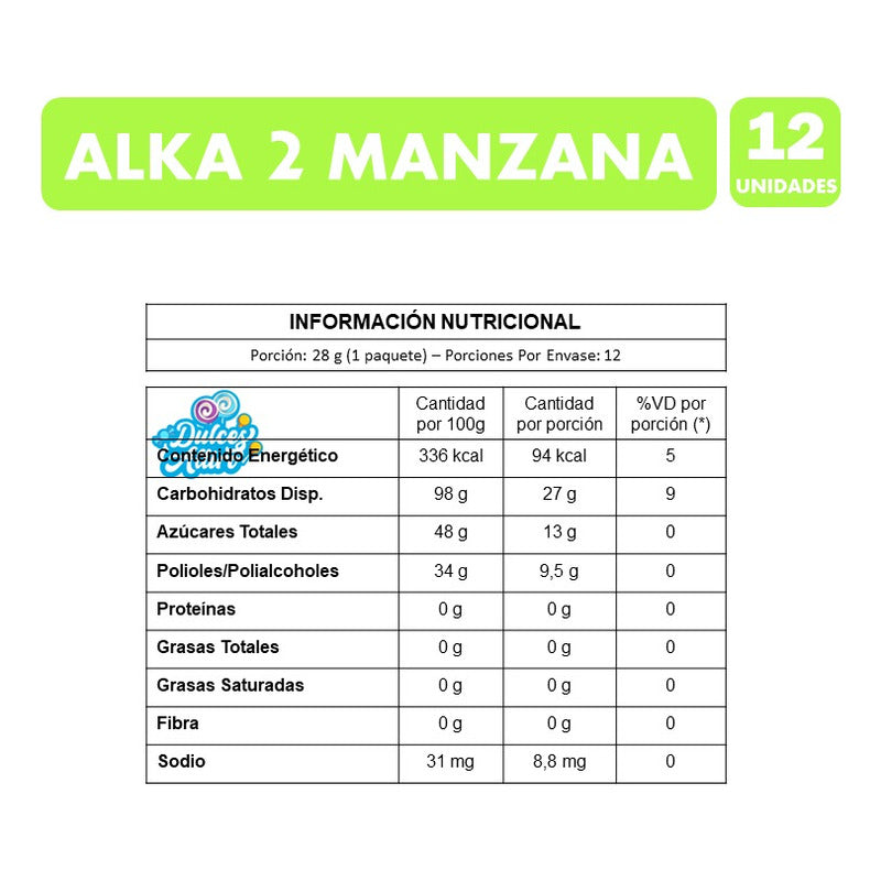 Alka 2 Manzana - Alka De Arcor (caja Con 12 Unidades)