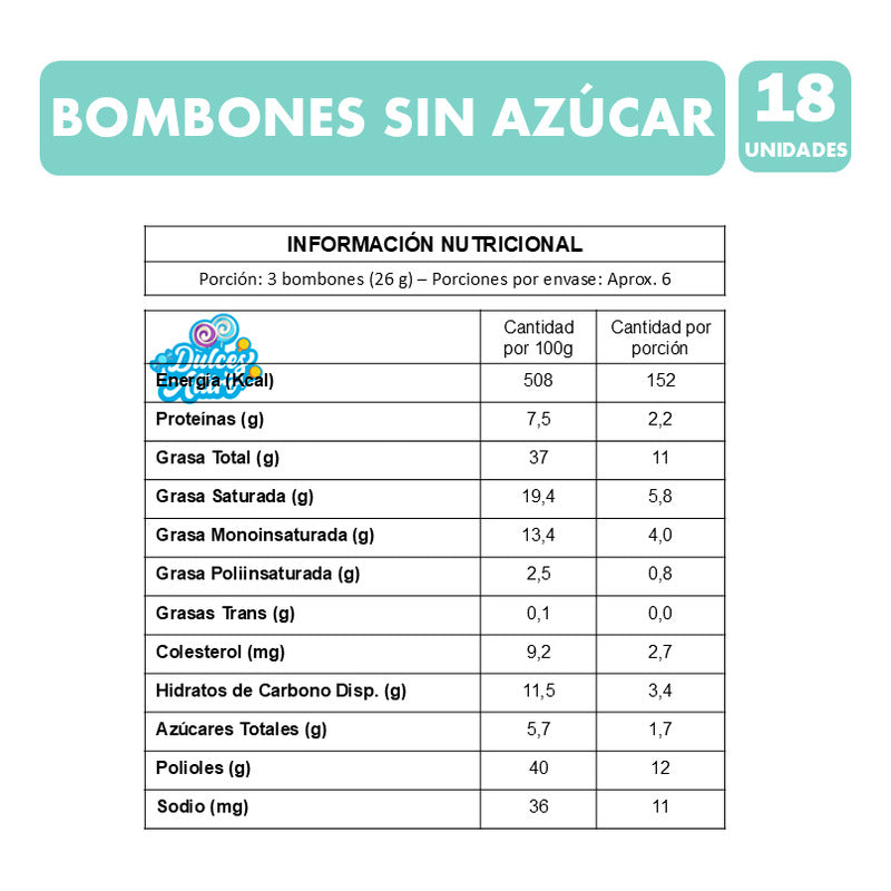 Bombones Entrelagos Surtidos Sin Azúcar (caja 18 Unidades)
