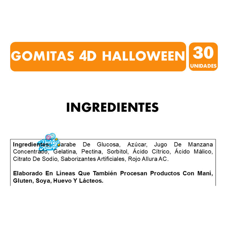 Dulces Para Halloween - Gomitas 4d En Forma De Calabazas