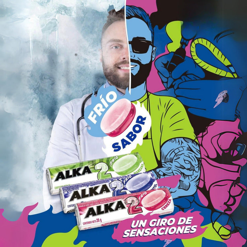 Alka 2 Caramelos Escoge Tu Sabor Menta Manzana Cereza (12 U)