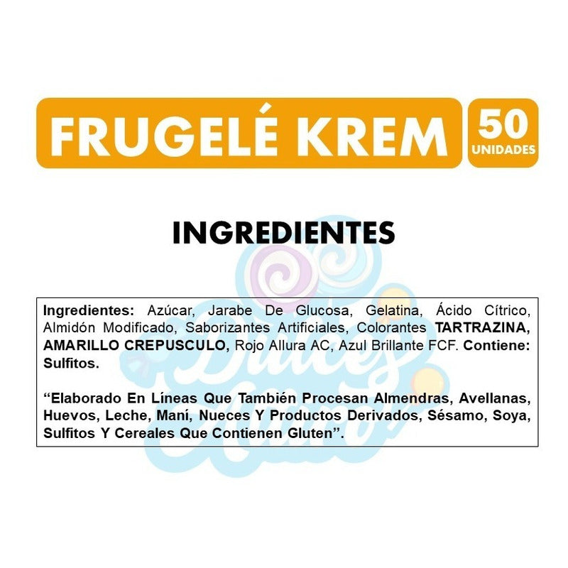 Frugele Krem - Gomitas Bicapas Sabor Frutal (bolsa Con 50un)