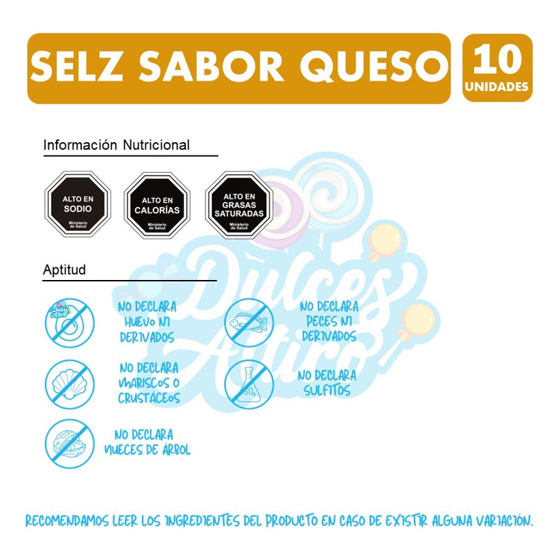 Selz Sabor Queso - Especial Colación (pack De 10 Unidades)