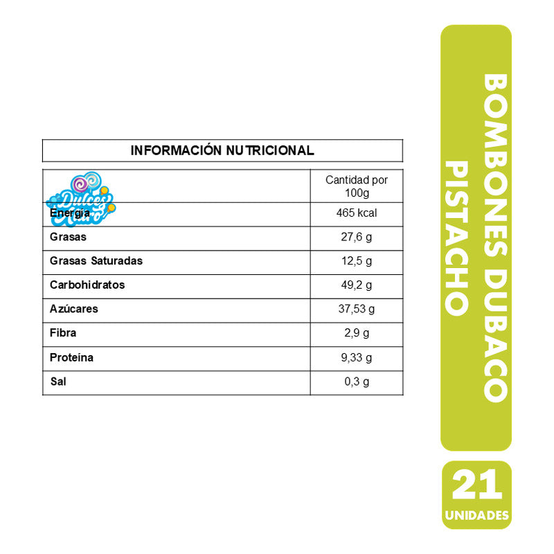 Bombones De Pistacho Dubai - Caja Acrílica Para Regalo