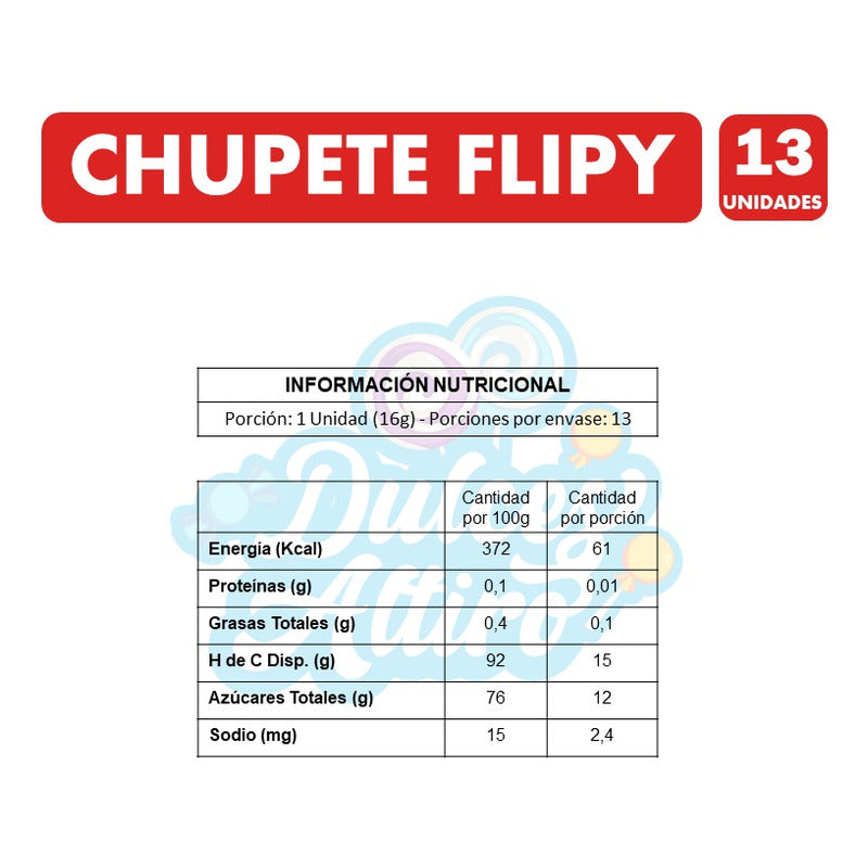 Coyac Flipy Relleno De Chicle Sabor Tuttifruti(bolsa De 13u)