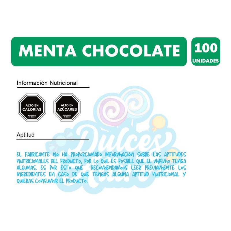 Caramelo Arcor Menta Chocolate (bolsa Con 100 Unidades)