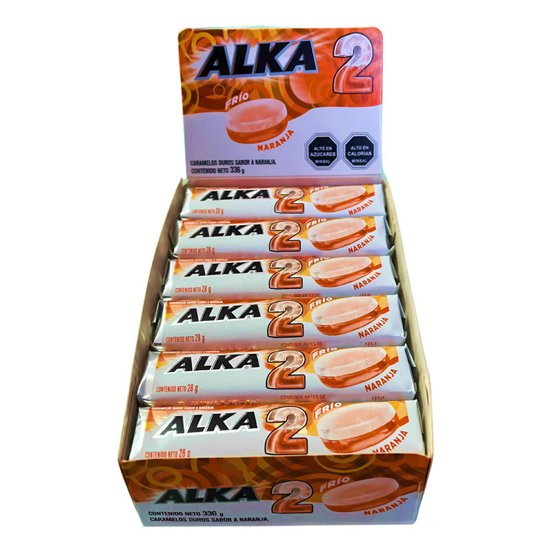 Alka 2- Caramelos Con Sabor A Naranja (caja Con 12 Unidades)