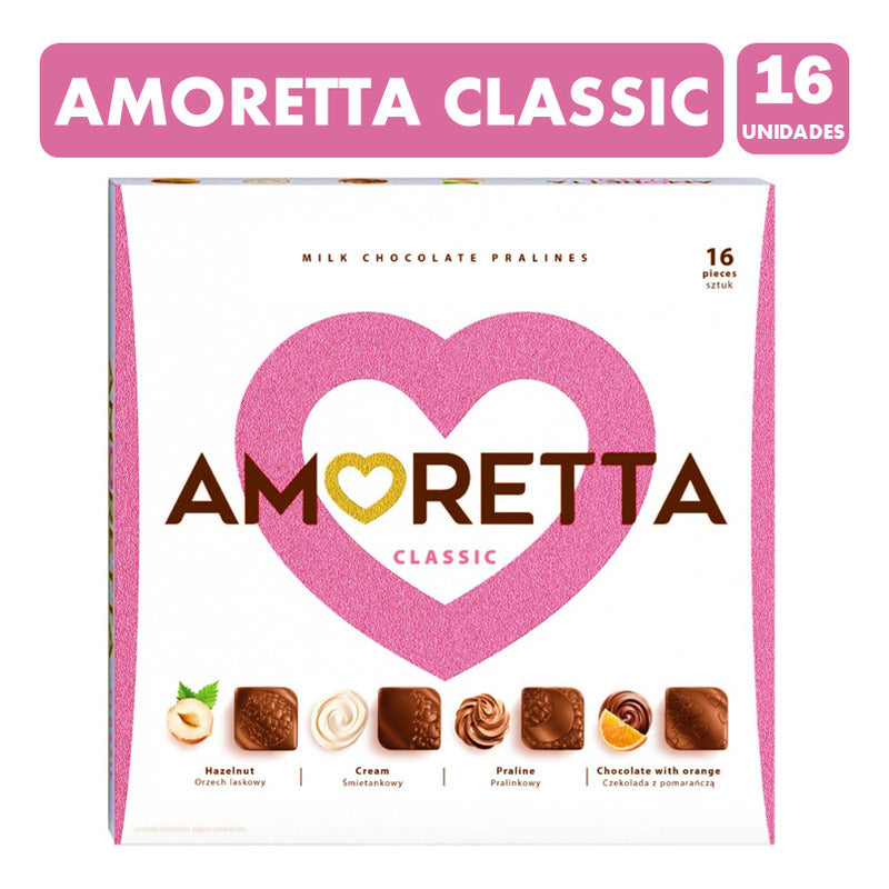 Bombones Para Regalo Amoretta Chocolate De Leche (16 Uni)