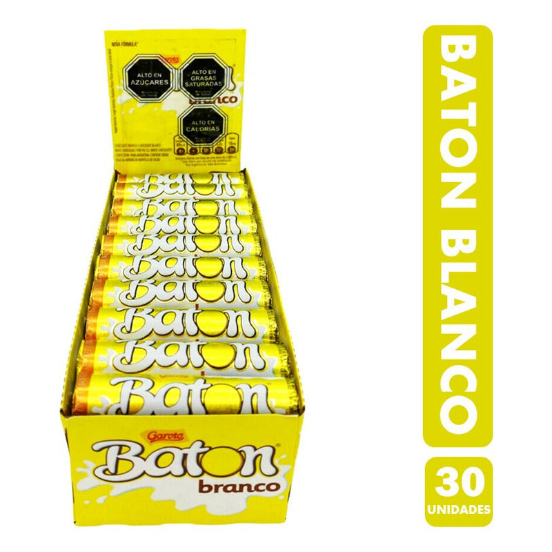 Baton De Chocolate Macizo Blanco (caja Con 30 Unidades)