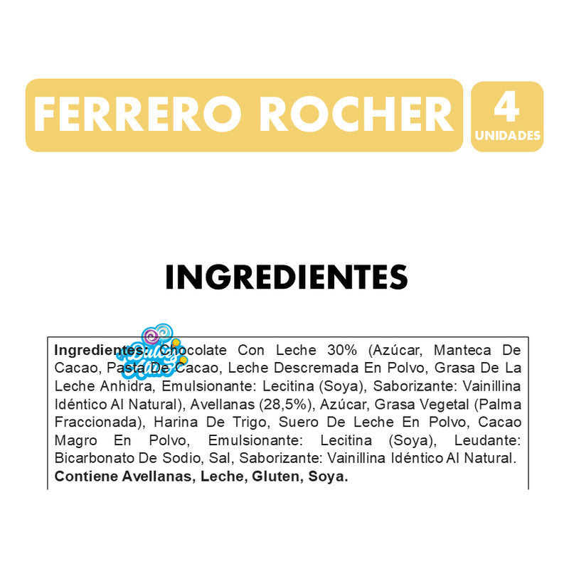 Bombon De Chocolate Ferrero Rocher (dispaly 4 Unidades)