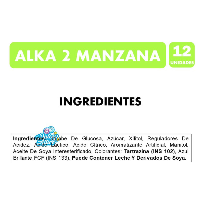 Alka 2 Manzana - Alka De Arcor (caja Con 12 Unidades)